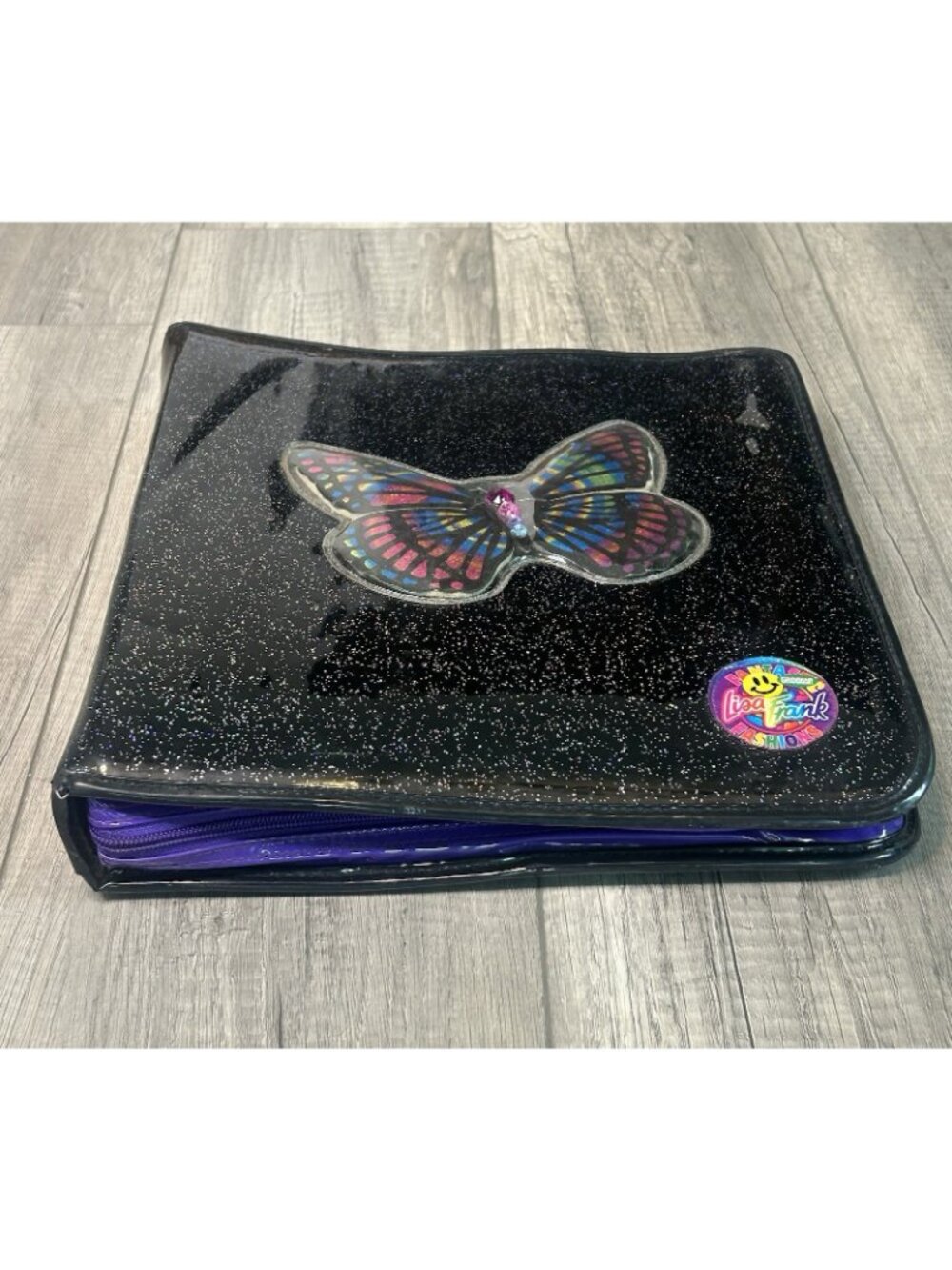 Lisa Frank Y2K Butterfly Glitter Zip Binder Trapper Keeper Organizer Vintage Vtg - Picture 7 of 16